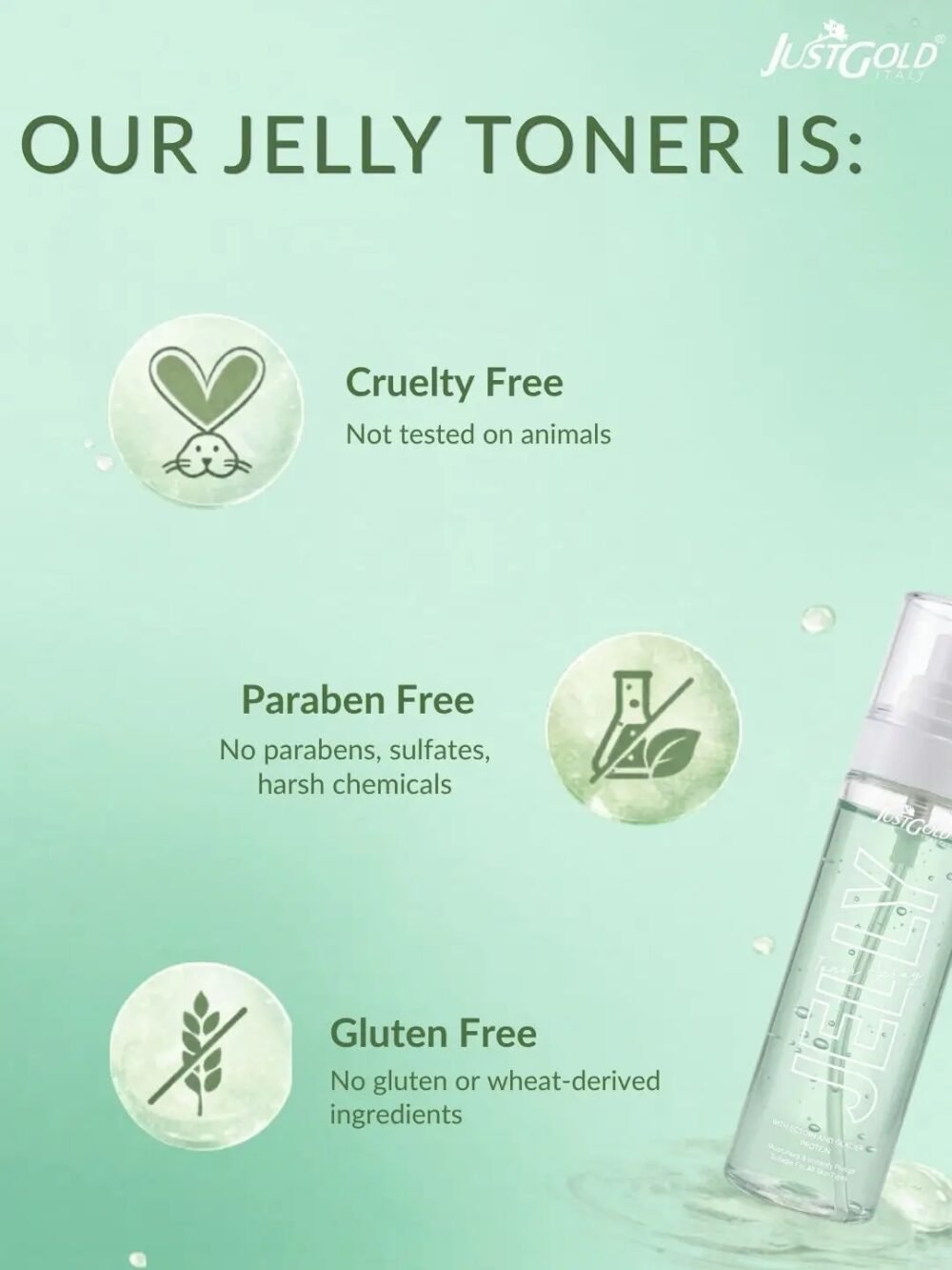Just Gold Jelly Toner Spray with Ectoin and Glacier Protein