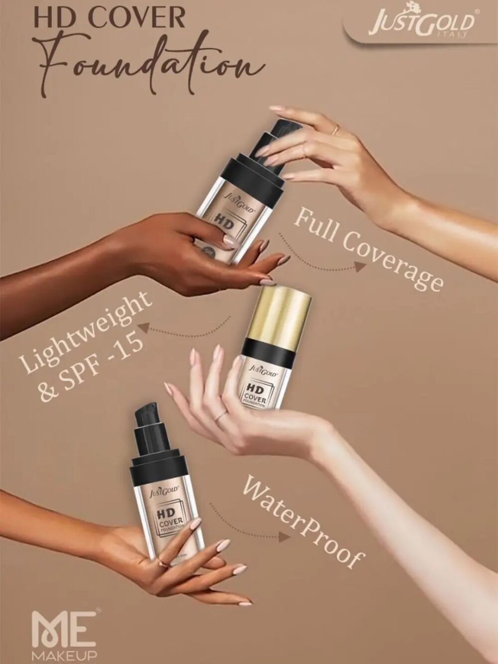 Just Gold HD Cover Foundation SPF 15 | 30ml