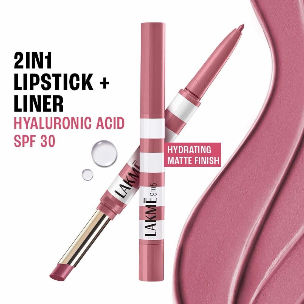 Lakmé 9to5 Hya Beach Edit SPF 30 Lipstick + Liner