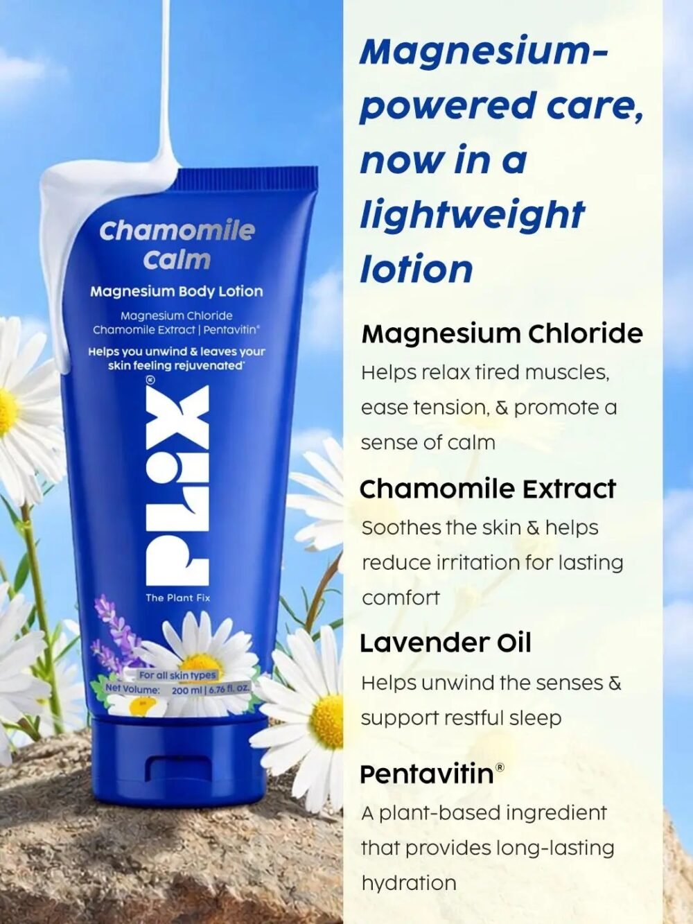 Plix Chamomile Calm Magnesium Body Lotion 200ml