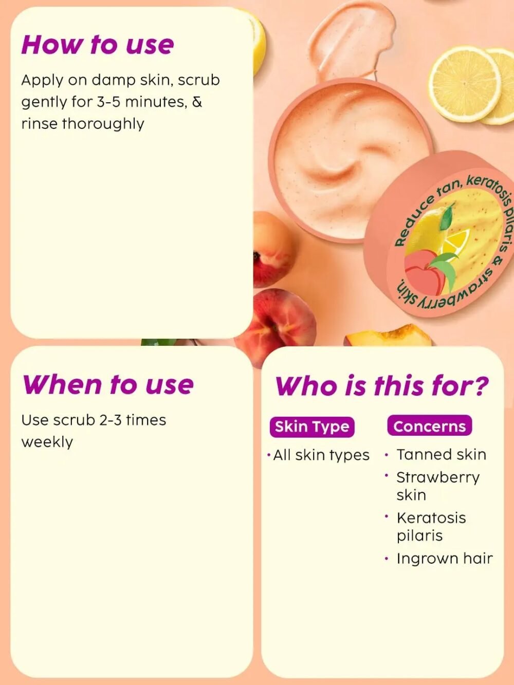 Plix Peaches & Lemon Detan Bump Eraser Scrub 200g