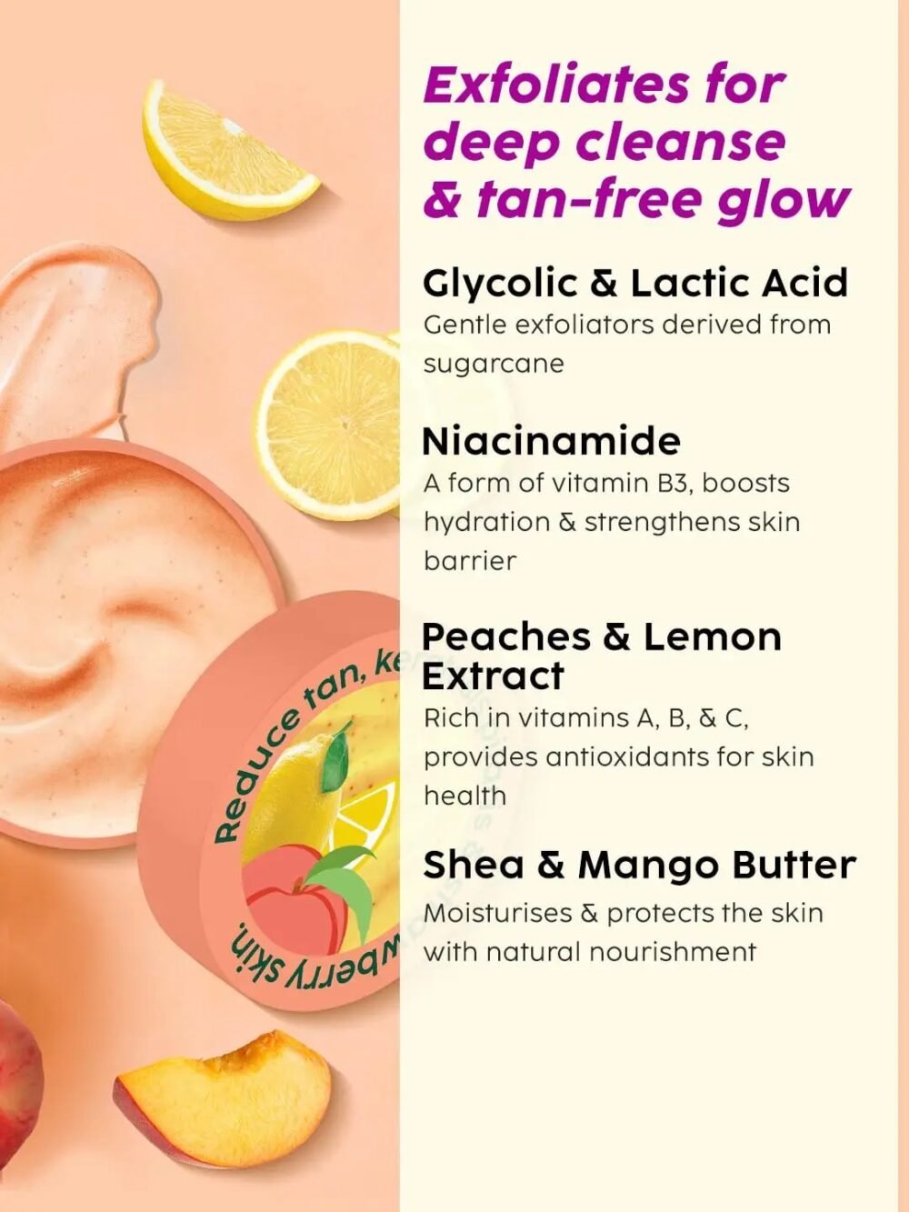 Plix Peaches & Lemon Detan Bump Eraser Scrub 200g