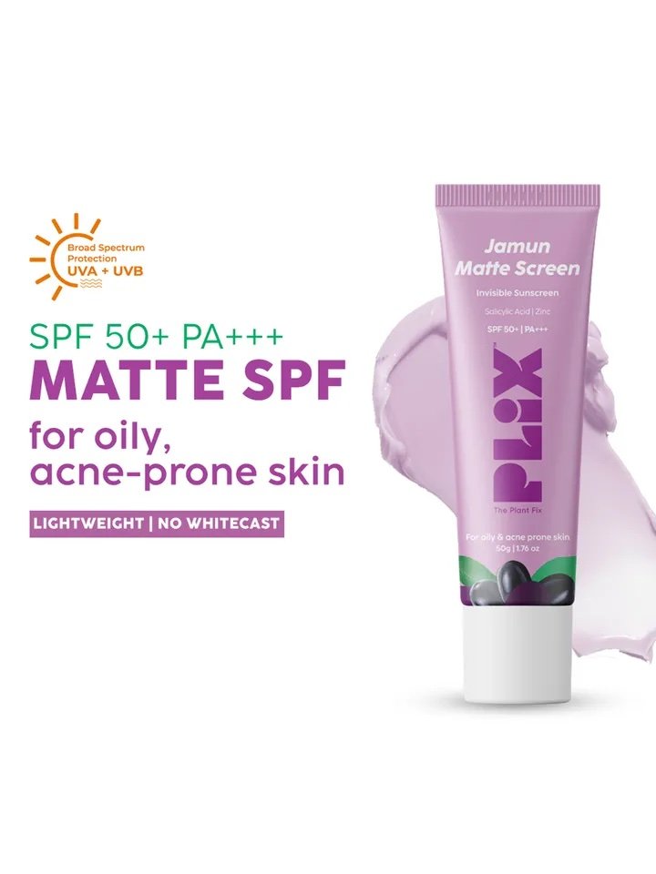 Plix Jamun Matte Screen Invisible Sunscreen SPF 50+ 50g