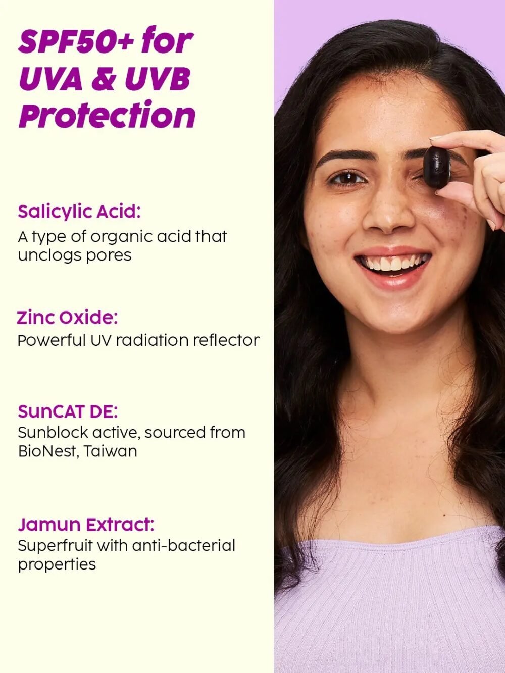 Plix Jamun Matte Screen Invisible Sunscreen SPF 50+ 50g