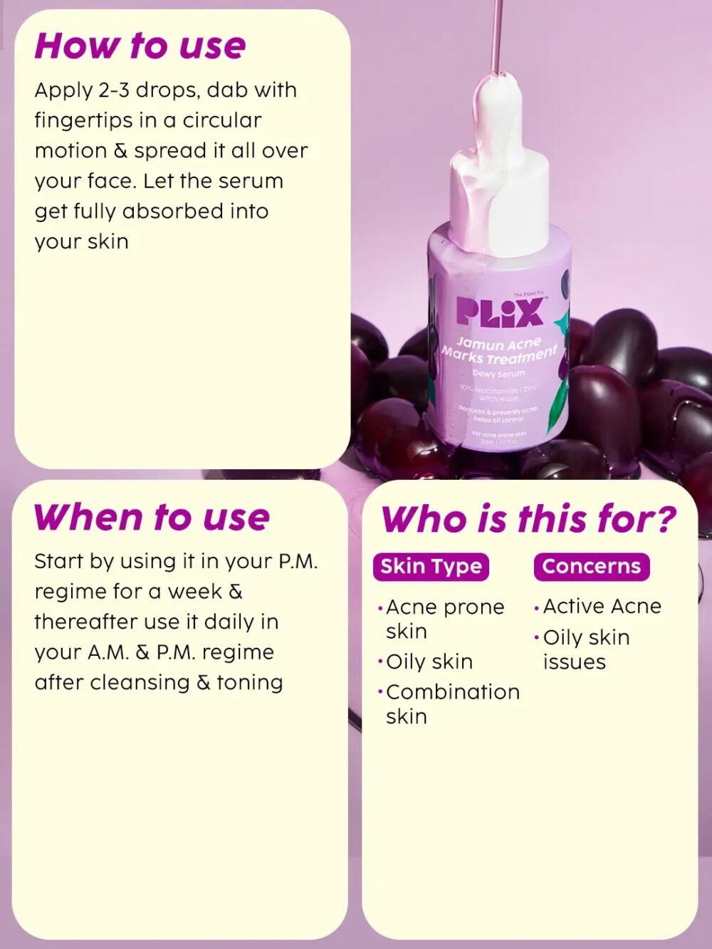 Plix Jamun Acne Marks Treatment Dewy Serum 30ml