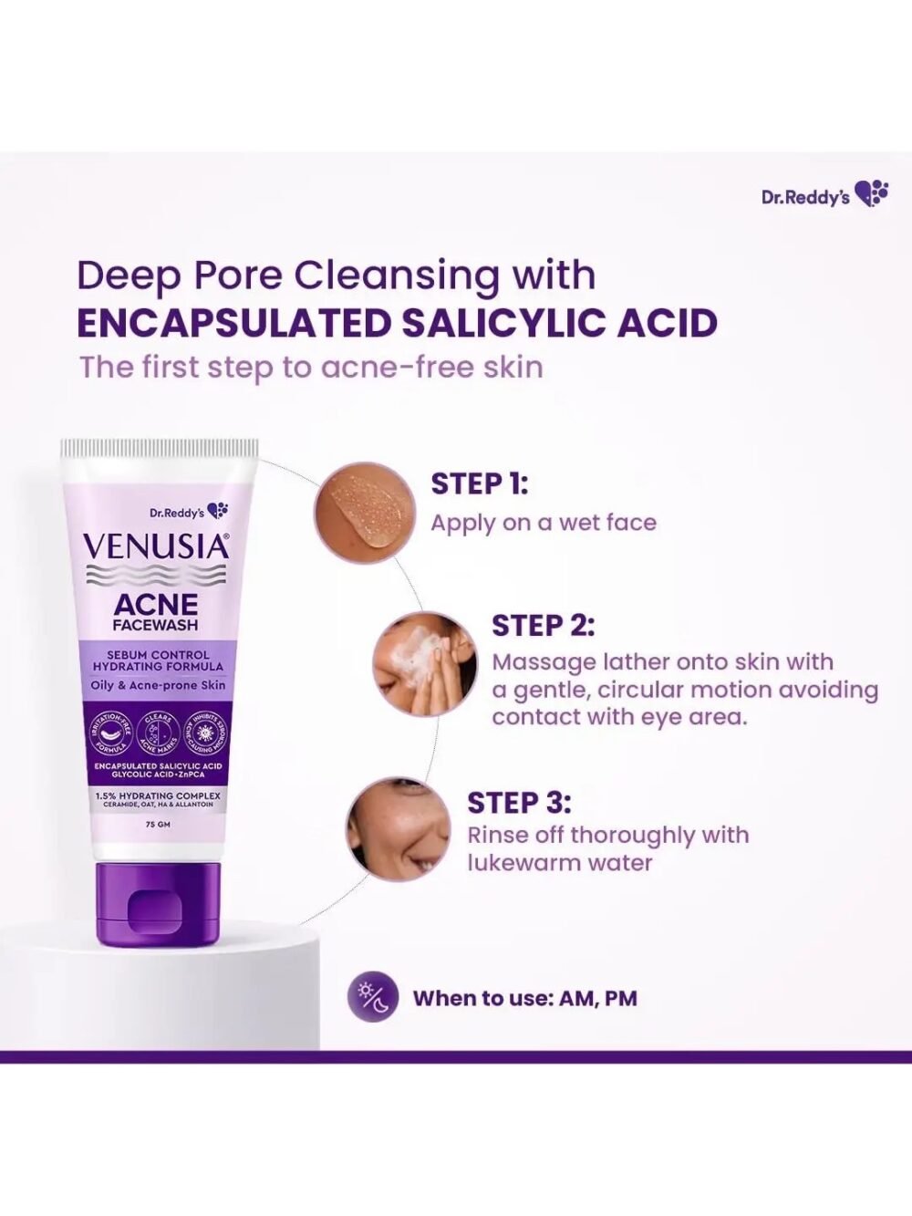 Venusia Acne Facewash Sebum Control Hydrating Formula 75g