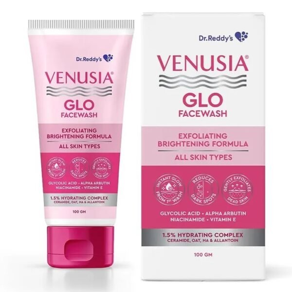 Venusia Glo Facewash Exfoliating Brightening Formula 100g