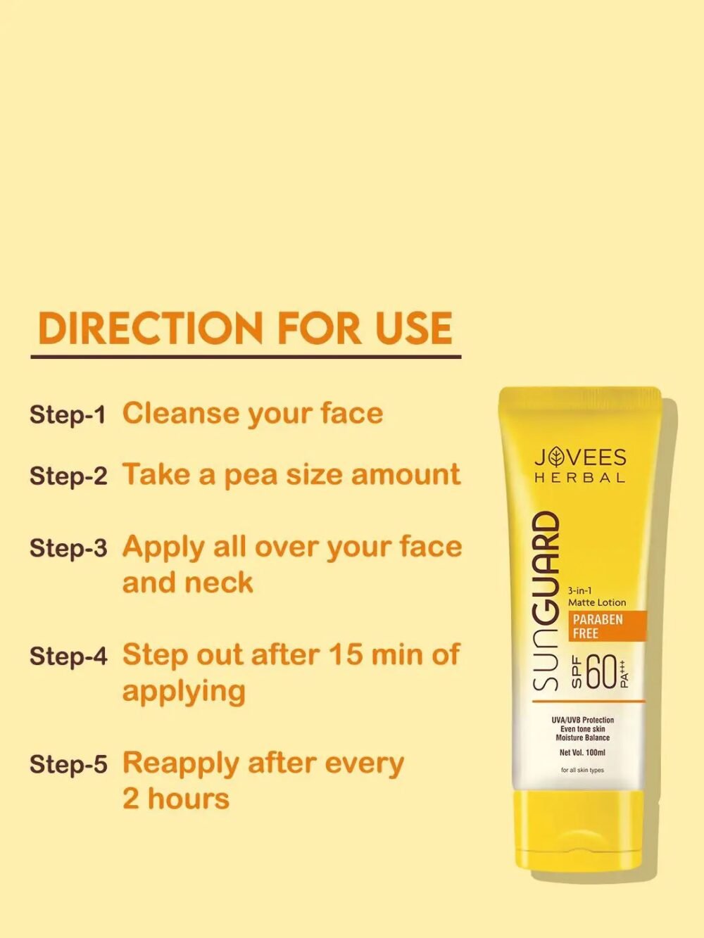 Jovees Herbal Sun Guard 3-in-1 Matte Lotion SPF 60 PA+++ 100ml