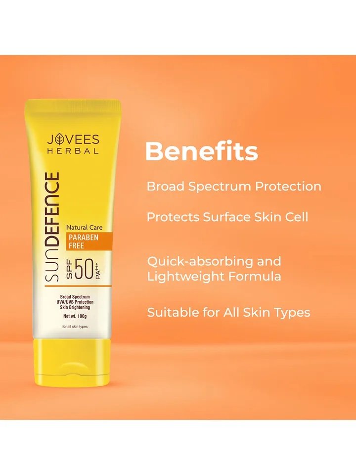 Jovees Herbal Sun Defence Natural Care Sunscreen SPF 50 PA+++ 100g